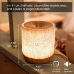 Essential Oil Diffuser 200ml with Fabric Cover and Night Lamp | Ultrasonic Aroma Diffuser | Humidifier w Lights | Room Decor | Small Humidifier for Bedroom | Gift (Light Brown) - Image 4