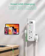 Outlet Extender with Rotating Plug, Mifaso Surge Protector 6 AC Multi Plug Wall Outlets and 3 USB Ports, 1800 Joules, 3-Sided Swivel Power Strip Spaced Splitter for Home, Travel, Dorm Room Essentials - Image 4