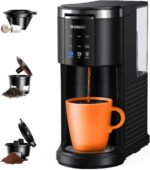 SHARDOR 3 in 1 Coffee Maker, K Cup Coffee Maker Compatible with Ground Coffee & Teas, Single Serve Coffee Machine, 6–14oz Brew Sizes, 40oz Detachable Water Reservoir, Descale Settings, Black - Image 2
