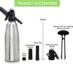 Soda Siphon 1L Premium Sparkling Water Maker - Aluminum Portable Seltzer Machine for Home, Bar, Cocktails, Coffee, Tea,Uses 8g C02 cartridges (Not Included) - Image 6