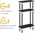 Apicizon Small Narrow Side Table, 3-Tier Skinny End Table with Storage Shelf, Slim Nightstand Bedside Table for Small Spaces, Living Room, Bderoom, Black - Image 9