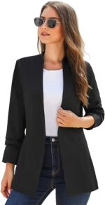 luvamia Women's Casual Long Sleeve Lapel Button Slim Work Office Blazer Jacket - Image 6