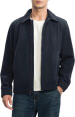 Rdruko Men's Corduroy Jacket Windbreaker Lightweight Casual Stylish Full Zip Bomber Jackets with Zipper Pockets - Image 2