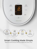 CUCKOO Rice Cooker 3 Cup Uncooked / 6 Cup Cooked, Modern Fuzzy Logic Rice Cooker Small with Delay Timer & Keep Warm Setting, Versatile Food Steamer for Cooking, Non-Stick Inner Pot, White (CR-0375FW) - Image 6