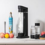 Sparkling Water Soda Maker with CO2 Cylinder - Home Fizzy Drink Bubbly Water Machine 1LBPA-free Reusable Bottle - Make Homemade Sparkle Water, Juice, Coffee, with Fruit (BLK) - Image 5