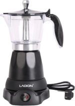 Cuban Coffee Maker, 6 or 3cup Electric Espresso Coffee Maker, Portable Cafeteras Electricas Modernas, Electric Moka Pot with Detachable Base & Overheat Protection, Coffee Gift for Home Travel - Image 2