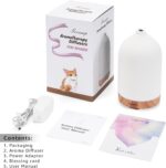 200ML Ceramic Essential Oil Diffuser - Ultrasonic Aromatherapy & Humidifier with 7-Color LED Lights, Auto Shut-Off, Wood Grain Base, 1H/3H/6H Timer | Scent for Home, Office, Yoga - Image 8