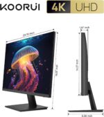 KOORUI 27 Inch 4K Monitor Computer UHD(3840 * 2160) IPS Display, 99% sRGB, 95% DCI-P3, 1.07 Billion Colors, Freesync & G-sync, Displayport & 2X HDMI, VESA 100 * 100mm, Tilt -5 to 20°, Audio Out (N07) - Image 8