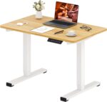 Small Adjustable Stand Up Desk for Children,One-Piece Standing Desk 31.5 x 19.7 Inch, Home Office Desk Computer Workstation, Maple - Image 2