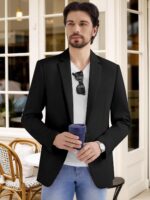 MAGE MALE Men's One Button Suit Jacket Elegant Solid Color Blazers Slim Fit Lightweight Sport Coats Blazer - Image 8