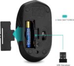Rii Wireless Mouse, 2.4G Portable Computer Mice for PC, Laptop, Windows,Office Included Wireless USB dongle (Black) - Image 8