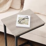 AMHANCIBLE C Shaped End Table Set of 2, Couch Tables That Slide Under, TV Tray Snack Table for Sofa, Small Side Table for Couch, Small Space, Living Room, Greige HET02CGY - Image 7