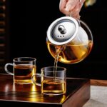 PARACITY Glass Teapot Stovetop 50 OZ/1500ml, Tea pot with Removable 18/8 Stainless Steel Infuser, Borosilicate Clear Tea Kettle, Teapot Blooming and Loose Leaf Tea Maker Tea Brewer for Camping, Travel - Image 4