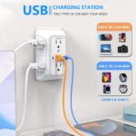 Outlet Extender Surge Protector - 6 Outlet Splitter with 4 USB Ports (2 USB C), Multiple Plug Expander Wall Charger, 3 Sided Multi Plug Wall Adapter Power Strip for Home Office Kitchen Travel - Image 4