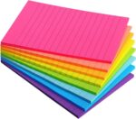 Eastern Wolf 8 Pads Lined Sticky Notes 4x6 Sticky Notes with Lines Self-Stick Note Pads 8 Bright Multi Colors, 35 Sheet/Pad - Image 2