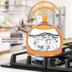 Whistling Tea Kettle Stainless Steel Teapot, Teakettle for Stovetop Induction Stove Top, Fast Boiling Heat Water Tea Pot 2.6 Quart - Image 4