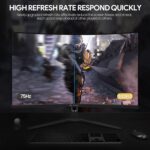 CRUA 27" Curved Gaming Monitor, FHD 1920x1080P, 144Hz/180Hz Computer Monitor, 1800R VA Screen, 120% sRGB, AMD FreeSync, HDMI & DP, Wall Mount Install- Black - Image 4