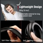 FIFINE Studio Monitor Headphones for Recording-Over Ear Wired Headphones for Podcast Monitoring, Streaming Comfortable Equipment with Detachable Cables 3.5mm or 6.35mm Jack, Black, on PC/Mixer-H8 - Image 6