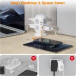 Tower Surge Protector Power Strip 10 ft, TESSAN Long Flat Extension Cord with Multiple Outlets, 8 AC Outlets with 4 USB Ports (1 USB C), Charging Station with Surge Protection, for Home Office Dorm - Image 5