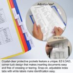 Ultimate Office AdjustaView 10-Pocket Desk Reference Organizer with Supplies Storage Base and EZ-Load Pockets to Hold 20 Sheets of Paper, Includes Fast Find Indexing Tabs (Colored Pockets) - Image 5