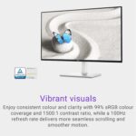 Dell S2725HS 27 Inch Monitor, FHD (1920x1080) Display, 100Hz Refresh Rate, 1500:1 Contrast Ratio, TÜV Rheinland Eye Comfort 4 Star, Integrated 2x5W Speaker, Height/Tilt/Swivel/Pivot- Ash White Color - Image 5