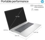 HP 17 Laptop (17.3" FHD Anti-Glare, 64GB RAM, 2TB SSD, AMD Ryzen 5 7430U (> Intel i5-1334U)), Webcam, Long Battery Life, Fast Charge, Numeric Pad, Win 11 Pro w/AI Copilot, Business & Student – Silver - Image 6
