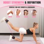 Ankle Resistance Bands with Cuffs, Resistance Bands for Working Out, Home Gym Workout Equipment for Women, Pilates Exercise, Hip, Leg, Glute Ankle Weights Training- Exercise Guides Included - Image 3