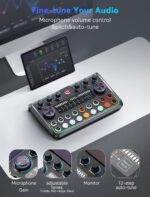 SINWE Podcast Equipment Bundle,Audio Interface with Studio Condenser Microphone for Smartphone & PC,Plug-and-Play Live Sound Card,Perfect for Streaming, Singing, YouTube & Gaming - Image 5