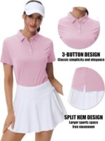 MAGCOMSEN Women's Polos Golf Shirts Short Sleeve UPF 50+ Collared Shirt Quick Dry Tennis Work Athletic Tops - Image 5