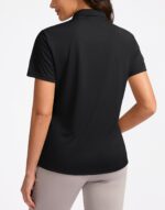 Women's Golf Shirt Short Sleeve Lightweight Moisture Wicking Work Tennis Tops Collared Polo Shirts for Women with 4-Button - Image 3