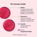 OLLY Undeniable Beauty Gummy, For Hair, Skin, Nails, Biotin, Vitamin C, Keratin, Chewable Supplement, Grapefruit, 30 Day Supply - 60 Count - Image 4