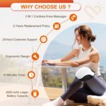 Cordless Knee Massager with LED Screen, Infrared Heat and Vibration Knee Pain Relief for Swelling Stiff Joints, Stretched Ligament and Muscles Injuries, Portable Knee Massage for Family and Friends - Image 7