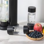 Sparkling Water Soda Maker with CO2 Cylinder - Home Fizzy Drink Bubbly Water Machine 1LBPA-free Reusable Bottle - Make Homemade Sparkle Water, Juice, Coffee, with Fruit (BLK) - Image 7