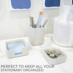 Aesthetic Desk Organizer Set of 3 For Your Office - Sturdy Concrete Desktop Accessories For Women or Men Enhance Any Office Decor - Set incl. Pen Holder, Paperclip Storage and Sticky Note Holder - Image 4