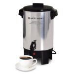West Bend Coffee Urn Highly-Polished Aluminum Features Automatic Temperature Control with Cup Per Minute Brewing and Easy Clean Up Includes In-Basket Measuring Guide and Ready Light, 30-Cup, Silver - Image 2