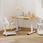 Small Adjustable Stand Up Desk for Children,One-Piece Standing Desk 31.5 x 19.7 Inch, Home Office Desk Computer Workstation, Maple - Image 3
