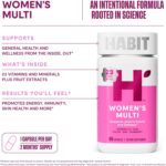 Habit Womens Multi Supplement (60 Capsules) - New Look, Supports General Health & Wellness, 23 Essential Vitamins and Minerals, Fruit extracts, Folate, Iron, B12, Biotin, Non-GMO (1 Pack) - Image 8