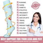 Compression Socks for Women & Men Circulation (6 Pairs) 15-20 mmHg is Best Support for Athletic Running,Nurse - Image 6