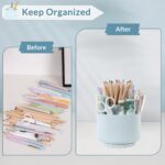 SKYDUE 360 Degree Rotating Desk Organizer, Dual-Purpose Pencil Pen Holder for Desk, Rotating Pencil Cup with 5 Slots, Office Supplies, Desk Decor for Office, School, Home - Image 5
