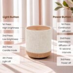 Essential Oil Diffuser 200ml with Fabric Cover and Night Lamp | Ultrasonic Aroma Diffuser | Humidifier w Lights | Room Decor | Small Humidifier for Bedroom | Gift (Light Brown) - Image 3