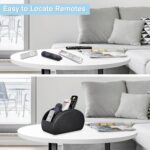 Fintie Remote Control Holder, 5 Compartments Vegan Leather TV Remoter Caddy Desktop Organizer Makeup Brush Holder Storage Fits TV Remotes, Media Controllers, Office Supplies(Black) - Image 3