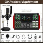 Podcast Equipment Bundle, Audio Interface with Cardioid Designer BM800 Mic for Gamer and Quality All-in-One DJ Mixer, for Live Streaming, Singing, YouTube, Gaming - Image 3