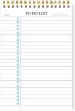 KAICN To Do List Notepad, Undated Daily Planner Notepad With To Do List Notebook Checklist Planner Spiral Waterproof Notepad for Office Supplies, School Planner, Green, 52 Sheets, 5.5"*8.3" A5 Size - Image 2