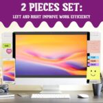 Office Desk Accessories 2pcs Computer Monitor Memo Board Multifunction Message Board Transparent Creative Monitor Side Panel with Sticky Note Holder Phone Holder Suitable for Office Home Work Desk - Image 3