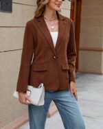 Ladyful Womens Baggy Corduroy Blazer Jacket Dressy Casual Work Suit Jacket Fall Winter Trendy Coat Outerwear - Image 4