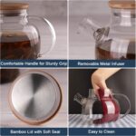 CnGlass Glass Teapot Stovetop Safe,30.4oz Clear Tea pot with Removable Filter Spout,Loose Leaf and Blooming Tea Maker - Image 8