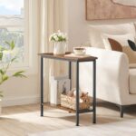 HOOBRO Wedge End Table, Recliner Wedge Side Table with Storage, Industrial Triangle Accent Table for Small Space, Corner, Living Room, Apartment, Rustic Brown BF64BZ01G1 - Image 7