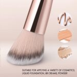 KINGMAS Foundation Makeup Brush, Double-ended Angled/Round Top Contour Brush for Beauty Blending Liquid Powder, Concealer Cream Cosmetics Blush Makeup Brush (Brown) - Image 5