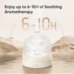 Glass Essential Oil Diffuser, 200ml Ultrasonic Aroma Diffusers with Glass Reservoir Dome & White Plastic Base Lock Color Auto-Off Timer 7 Color Light for Home Office Bedroom Yoga - Image 7