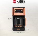 HADEN Generous Brew 14 Cup Coffee Maker with 120 Minute Keep Warm, Delay Brew, Adjustable Strength, Programmable Clock, and Anti Drip, Black/Copper - Image 5